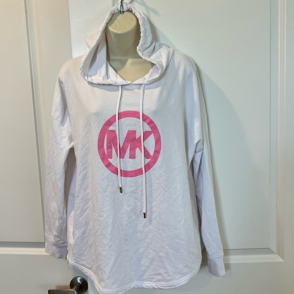 Michael Kors White Hoodie with Pink Logo - Picture 1 of 6